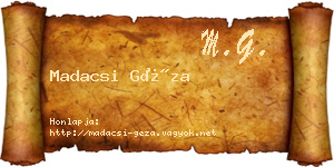 Madacsi Géza névjegykártya