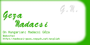 geza madacsi business card