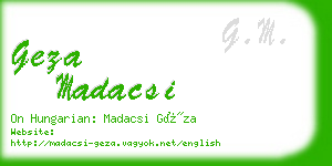 geza madacsi business card